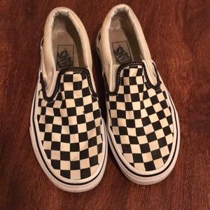 Black and white checkered vans - good condition